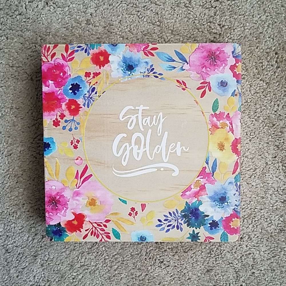 Floral wood sign